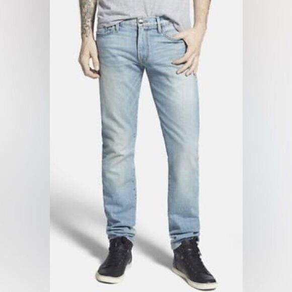 Frame Denim L'Homme Straight Leg Jeans in RINCON Light Blue Wash - Picture 1 of 9